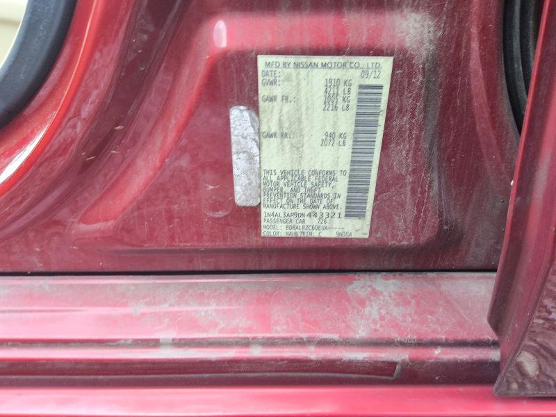 Продажа на аукционе авто 2013 Nissan Altima, vin: 1N4AL3AP9DN443321, номер лота: 61339536