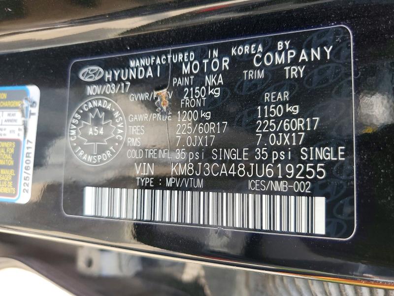 Aukcja sprzedaży 2018 Hyundai Tucson, vin: KM8J3CA48JU619255, numer aukcji: 58972886