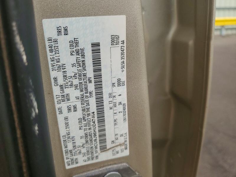 Продаж на аукціоні авто 2017 Ford Escape, vin: 1FMCU9J96HUD47464, номер лоту: 60702226