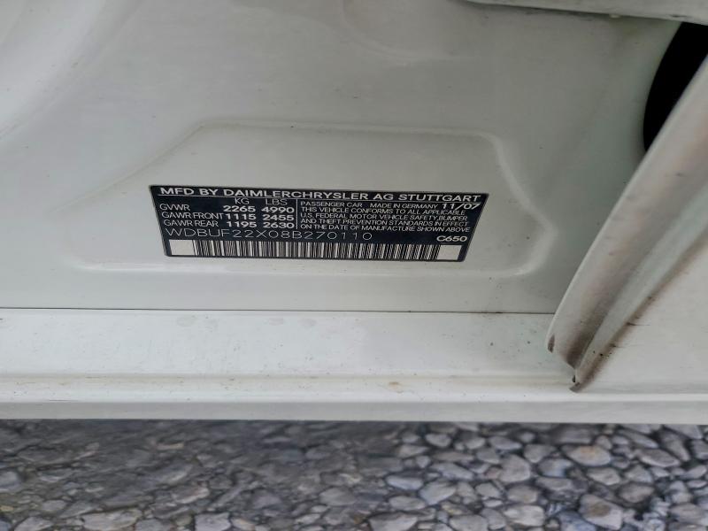 2008 Mercedes-benz E მანქანა იყიდება აუქციონზე, vin: WDBUF22X08B270110, აუქციონის ნომერი: 60876466