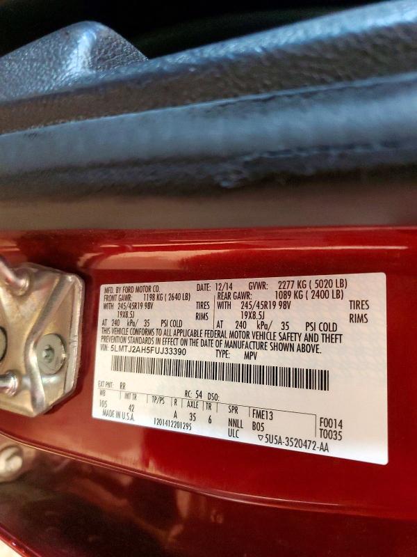 Продаж на аукціоні авто 2015 Lincoln Mkc, vin: 5LMTJ2AH5FUJ33390, номер лоту: 61865956