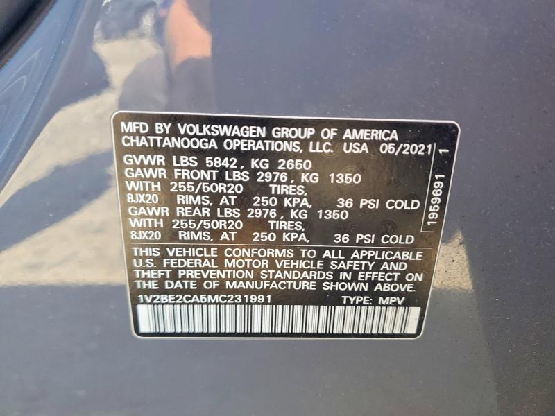 Продажа на аукционе авто 2021 Volkswagen Atlas Cross Sport, vin: 1V2BE2CA5MC231991, номер лота: 85623435