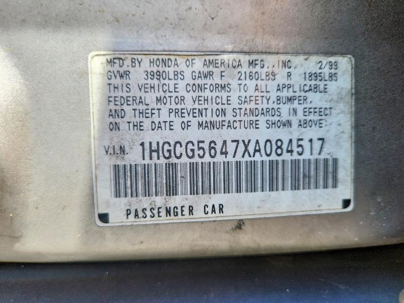 Продажа на аукционе авто 1999 Honda Accord, vin: 1HGCG5647XA084517, номер лота: 60306766