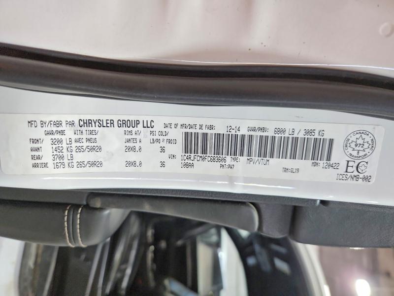 60659536 :رقم المزاد ، 1C4RJFCM0FC683606 vin ، 2015 Jeep Grand Cherokee مزاد بيع