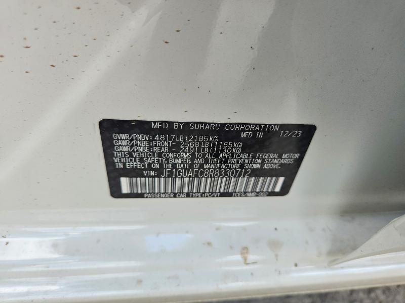 Aukcja sprzedaży 2024 Subaru Impreza, vin: JF1GUAFC8R8330712, numer aukcji: 60438056