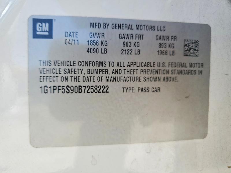 Продажа на аукционе авто 2011 Chevrolet Cruze, vin: 1G1PF5S90B7258222, номер лота: 59812076