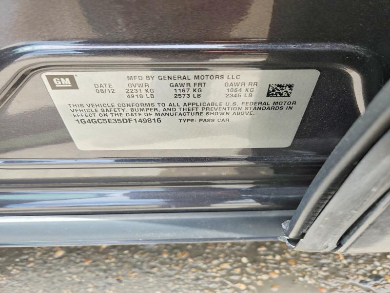 Aukcja sprzedaży 2013 Buick Lacrosse, vin: 1G4GC5E35DF149816, numer aukcji: 61346326