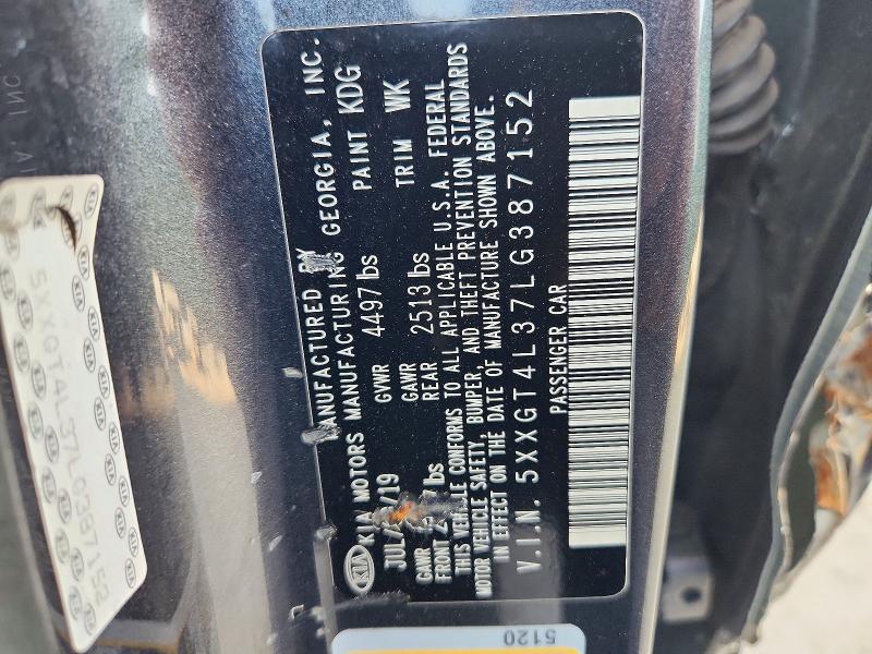 76295625 :رقم المزاد ، 5XXGT4L37LG387152 vin ، 2020 Kia Optima مزاد بيع