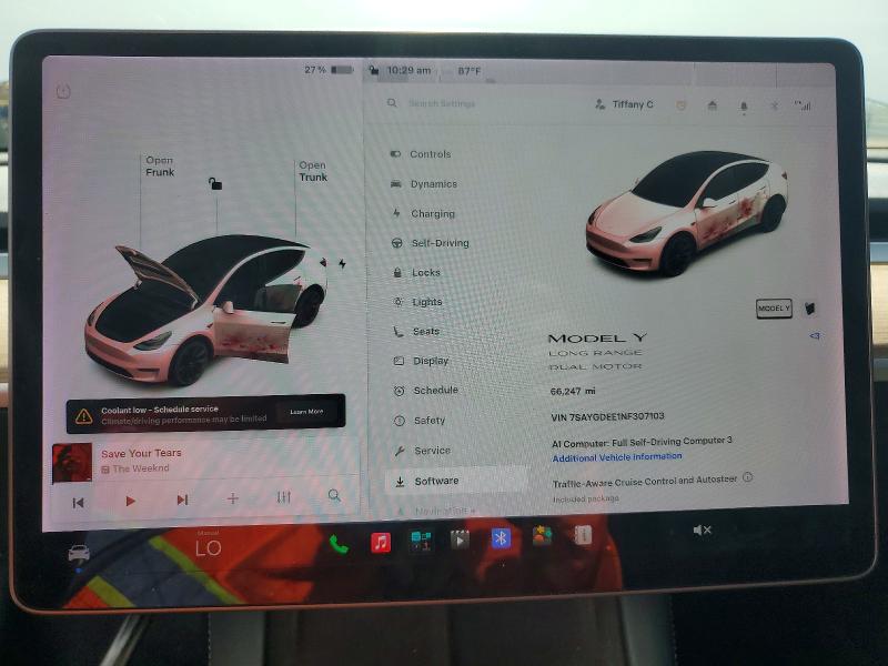 62148226 :رقم المزاد ، 7SAYGDEE1NF307103 vin ، 2022 Tesla Model Y مزاد بيع