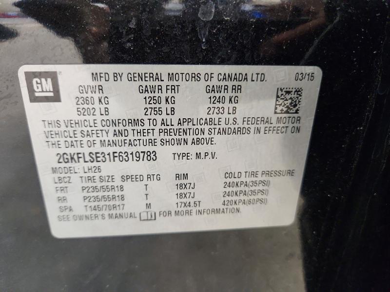 Продаж на аукціоні авто 2015 Gmc Terrain, vin: 2GKFLSE31F6319783, номер лоту: 60924226