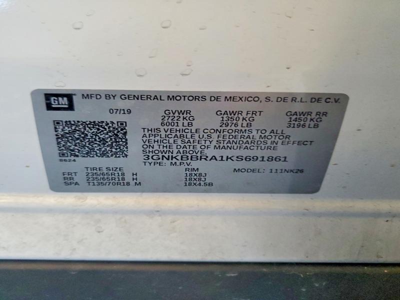 Продаж на аукціоні авто 2019 Chevrolet Blazer, vin: 3GNKBBRA1KS691861, номер лоту: 63058746