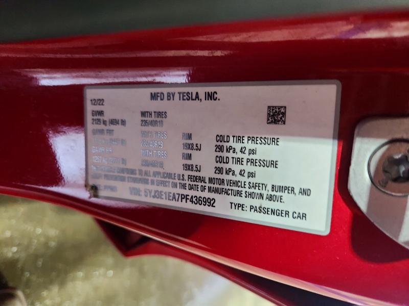 2023 Tesla Model 3 მანქანა იყიდება აუქციონზე, vin: 5YJ3E1EA7PF436992, აუქციონის ნომერი: 60620036