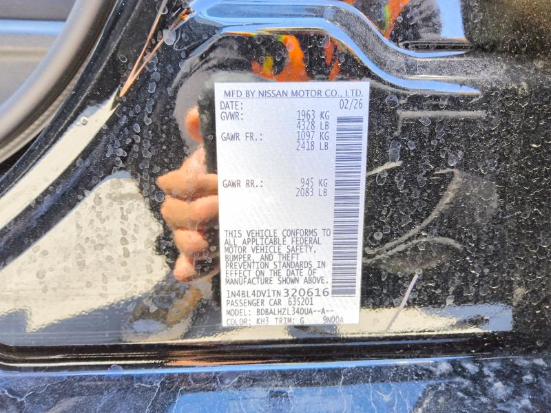 2026 Nissan Altima მანქანა იყიდება აუქციონზე, vin: 1N4BL4DV1TN320616, აუქციონის ნომერი: 63419896