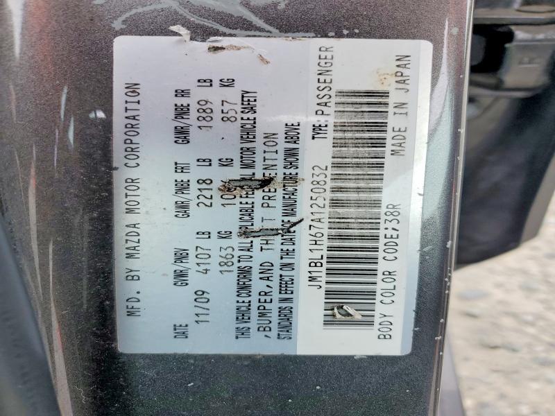 58484116 :رقم المزاد ، JM1BL1H67A1250832 vin ، 2010 Mazda 3 مزاد بيع