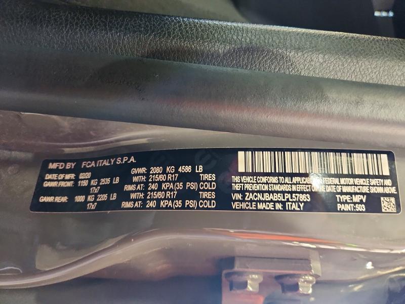 Aukcja sprzedaży 2020 Jeep Renegade, vin: ZACNJBAB5LPL57863, numer aukcji: 60644566