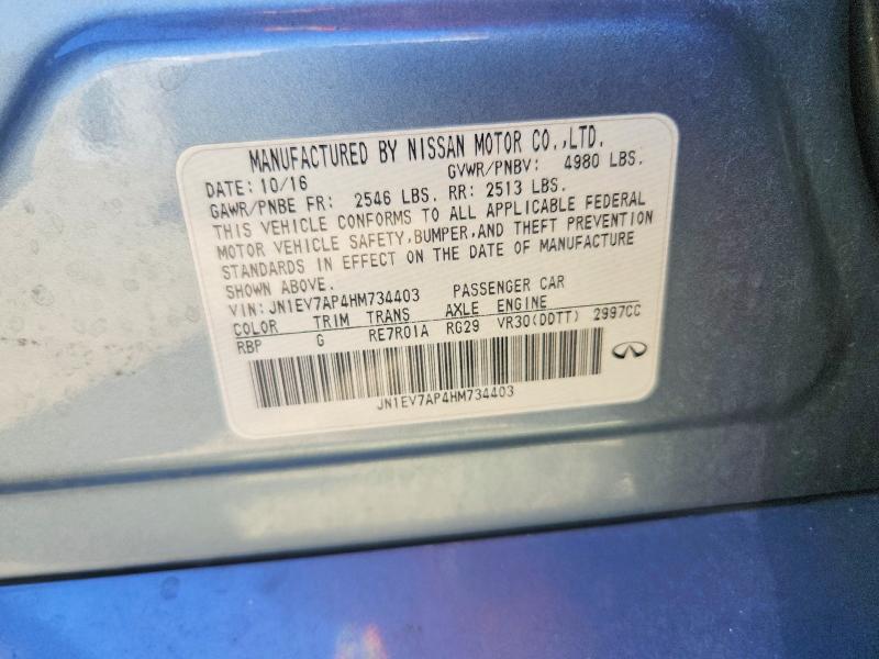63368806 :رقم المزاد ، JN1EV7AP4HM734403 vin ، 2017 Infiniti Q50 مزاد بيع