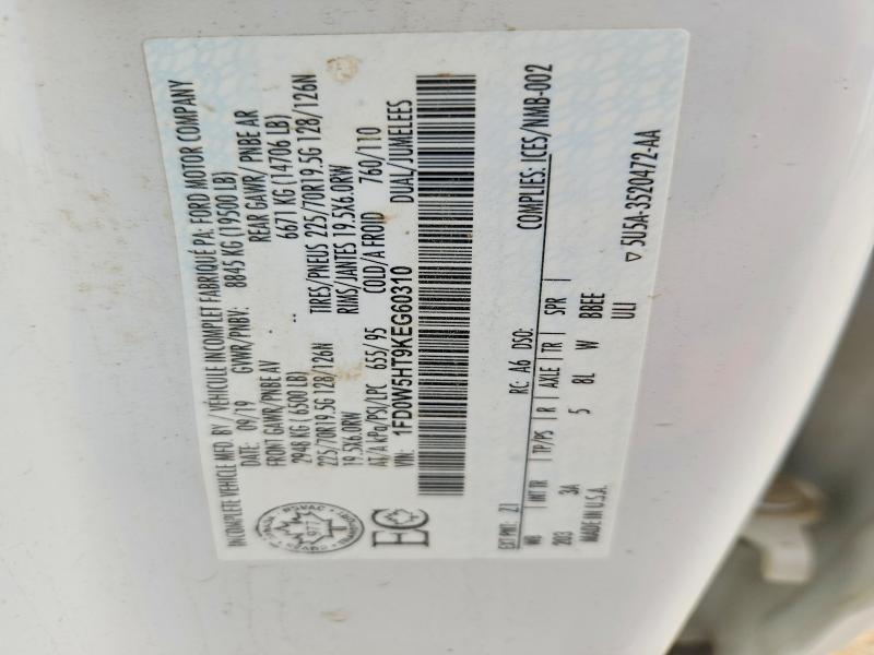 2019 Ford F550 მანქანა იყიდება აუქციონზე, vin: 1FD0W5HT9KEG60310, აუქციონის ნომერი: 59538206