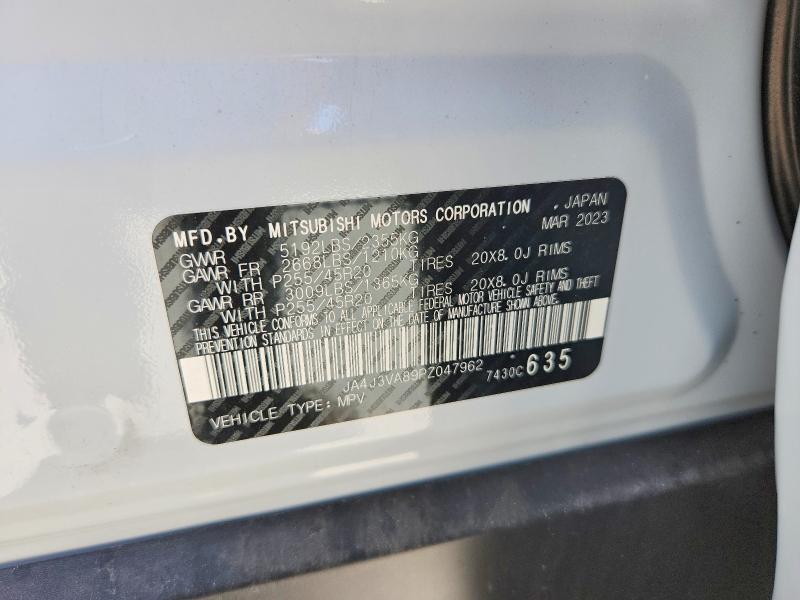 60062726 :رقم المزاد ، JA4J3VA89PZ047962 vin ، 2023 Mitsubishi Outlander مزاد بيع