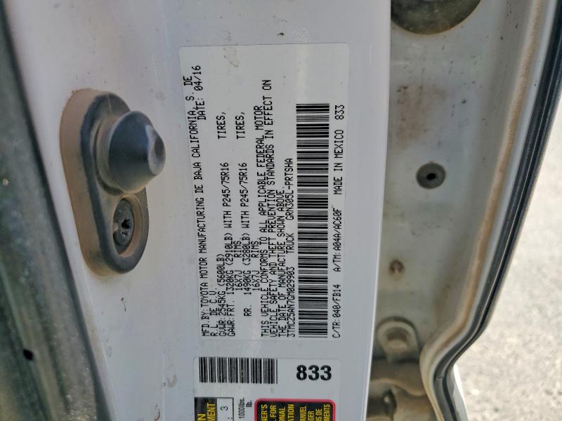 59276956 :رقم المزاد ، 3TMCZ5AN7GM029903 vin ، 2016 Toyota Tacoma مزاد بيع