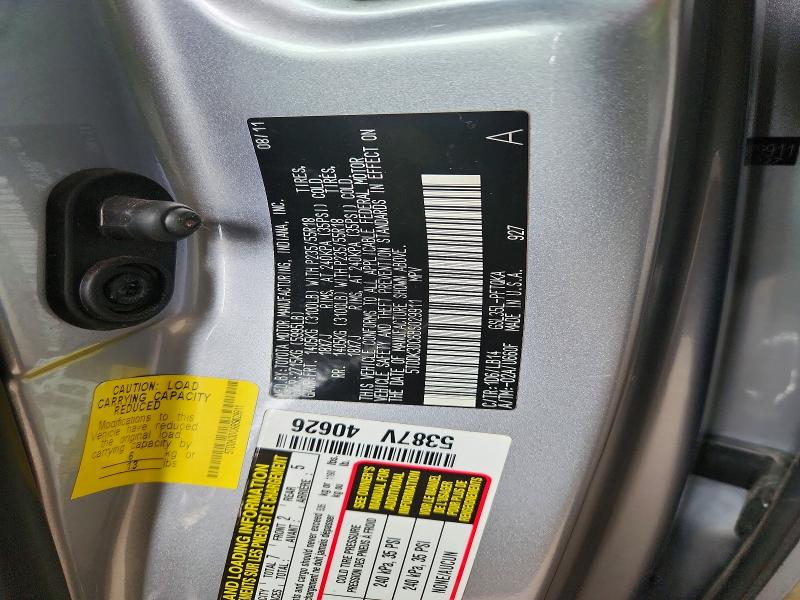 2011 Toyota Sienna მანქანა იყიდება აუქციონზე, vin: 5TDDK3DC6BS029911, აუქციონის ნომერი: 62572656