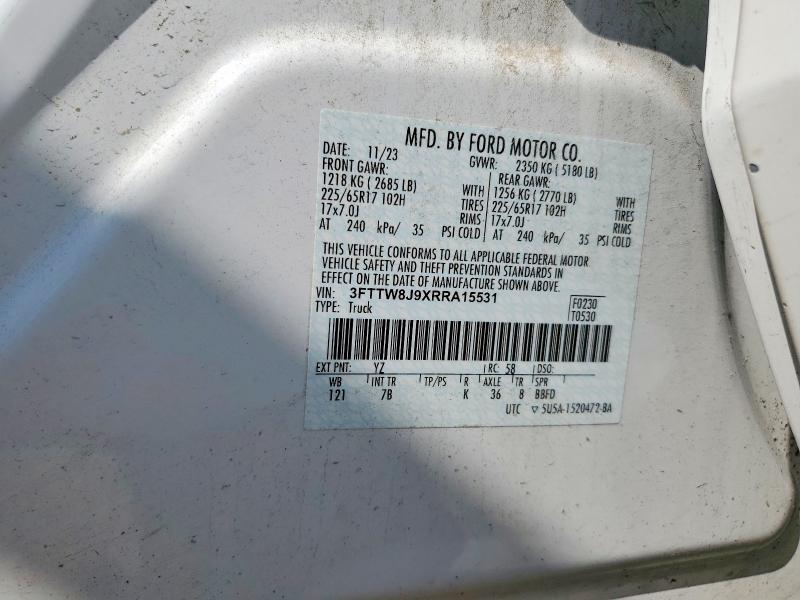 Продаж на аукціоні авто 2024 Ford Maverick, vin: 3FTTW8J9XRRA15531, номер лоту: 62234406