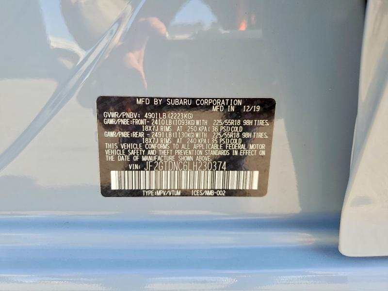 Продаж на аукціоні авто 2020 Subaru Crosstrek, vin: JF2GTDNC6LH230374, номер лоту: 62061836