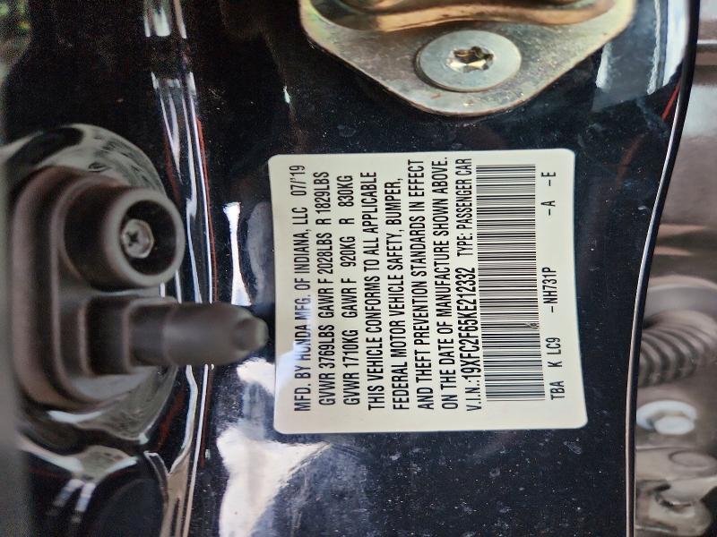 Aukcja sprzedaży 2019 Honda Civic, vin: 19XFC2F65KE212332, numer aukcji: 63048096