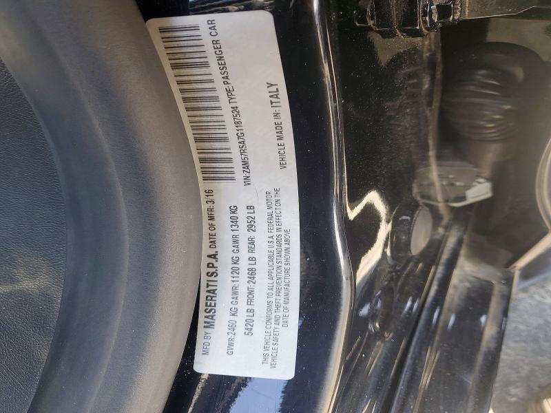 60204896 :رقم المزاد ، ZAM57RSA7G1187524 vin ، 2016 Maserati Ghibli مزاد بيع