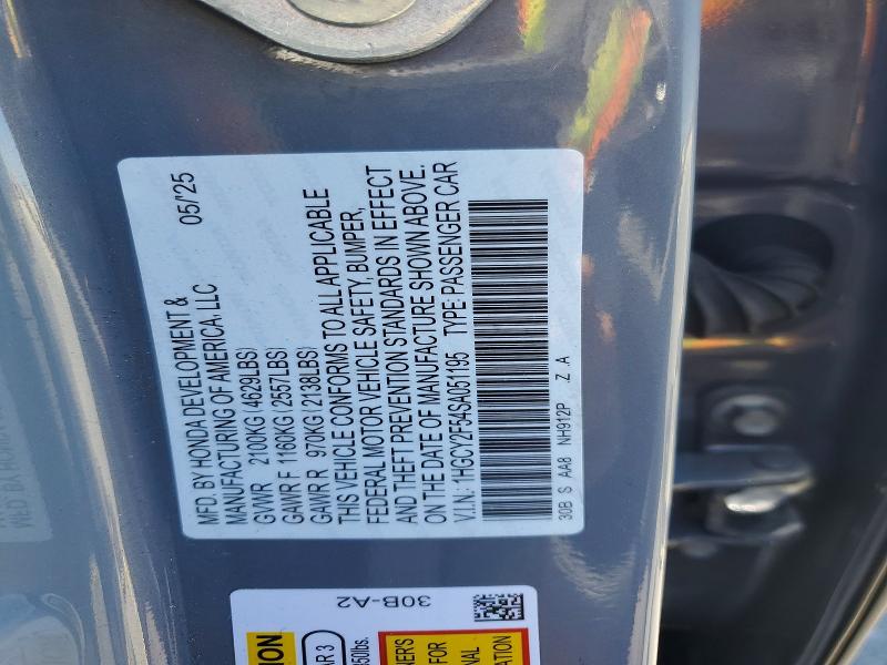 Продаж на аукціоні авто 2025 Honda Accord, vin: 1HGCY2F54SA051195, номер лоту: 61167256