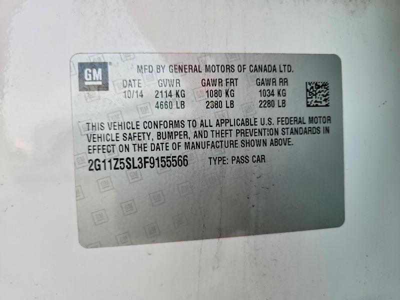 62629626 :رقم المزاد ، 2G11Z5SL3F9155566 vin ، 2015 Chevrolet Impala مزاد بيع