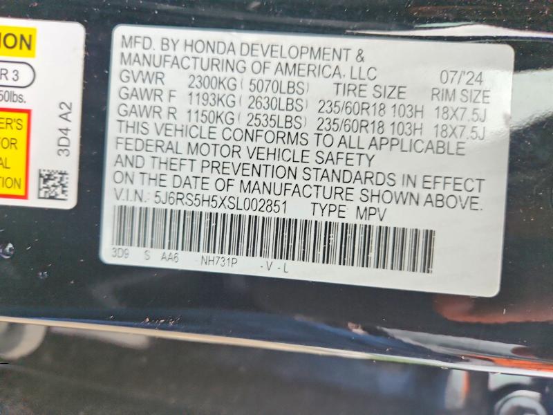 Продаж на аукціоні авто 2025 Honda Cr-v, vin: 5J6RS5H5XSL002851, номер лоту: 60084776