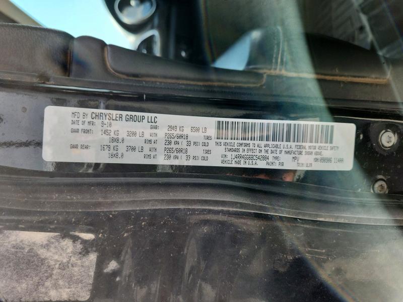 2011 Jeep Grand Cherokee მანქანა იყიდება აუქციონზე, vin: 1J4RR4GG6BC542884, აუქციონის ნომერი: 63187616