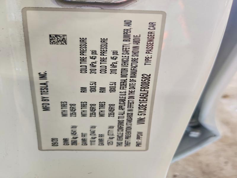 Продажа на аукционе авто 2020 Tesla Model 3, vin: 5YJ3E1EA5LF808582, номер лота: 60386886