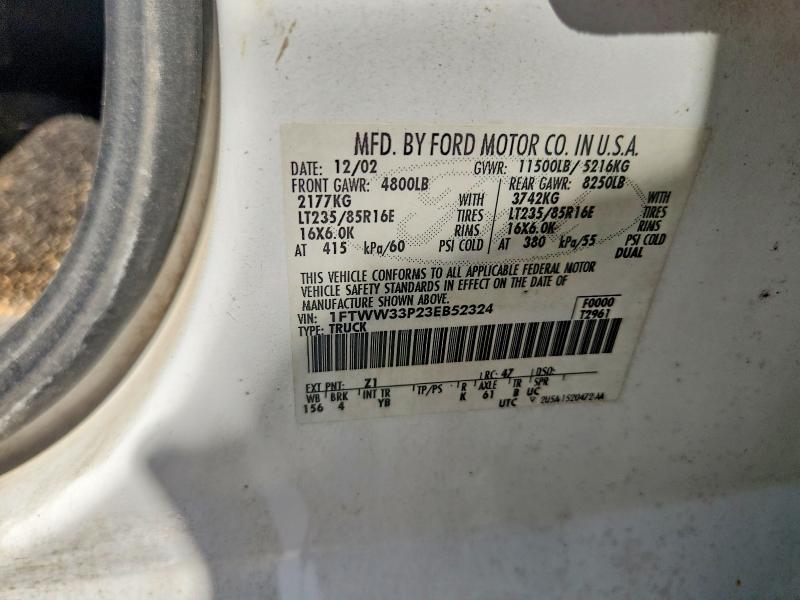 Продажа на аукционе авто 2003 Ford F350, vin: 1FTWW33P23EB52324, номер лота: 61932916