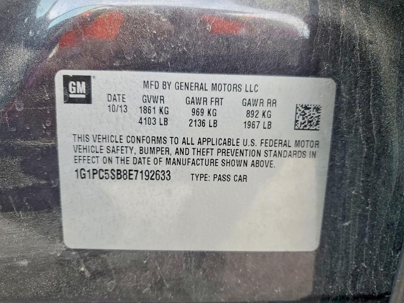 61048836 :رقم المزاد ، 1G1PC5SB8E7192633 vin ، 2014 Chevrolet Cruze مزاد بيع