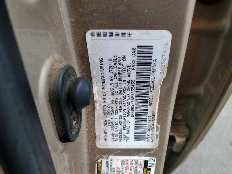 2005 Toyota Corolla მანქანა იყიდება აუქციონზე, vin: 1NXBR32E55Z365455, აუქციონის ნომერი: 59716006