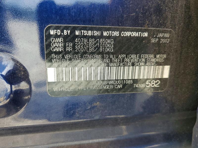 Aukcja sprzedaży 2013 Mitsubishi Lancer, vin: JA32U8FW4DU011085, numer aukcji: 61114426