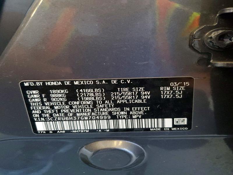 Aukcja sprzedaży 2016 Honda Hr-v, vin: 3CZRU6H37GM704999, numer aukcji: 61444516