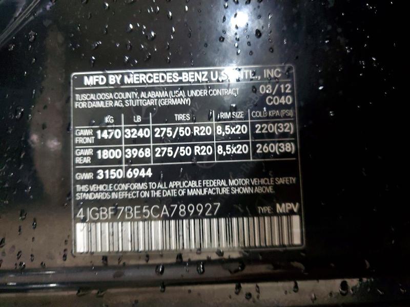 Aukcja sprzedaży 2012 Mercedes-benz Gl, vin: 4JGBF7BE5CA789927, numer aukcji: 60273886