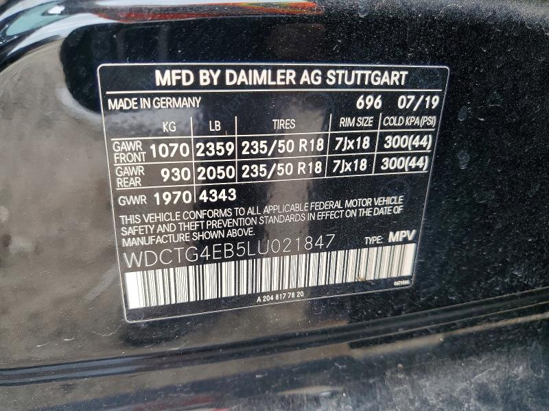 Продаж на аукціоні авто 2020 Mercedes-benz Gla, vin: WDCTG4EB5LU021847, номер лоту: 60605706