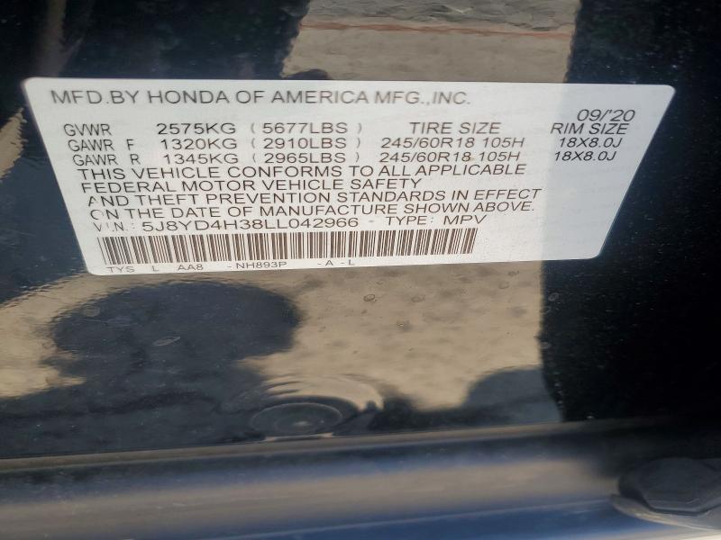 2020 Acura Mdx მანქანა იყიდება აუქციონზე, vin: 5J8YD4H38LL042966, აუქციონის ნომერი: 85791815