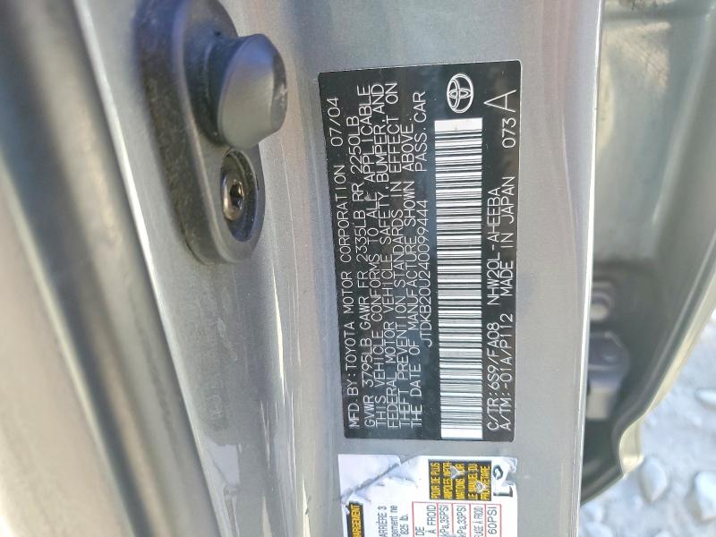 62435746 :رقم المزاد ، JTDKB20U240099444 vin ، 2004 Toyota Prius مزاد بيع