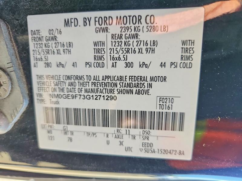 2016 Ford Transit Connect მანქანა იყიდება აუქციონზე, vin: NM0GE9F73G1271290, აუქციონის ნომერი: 60691576