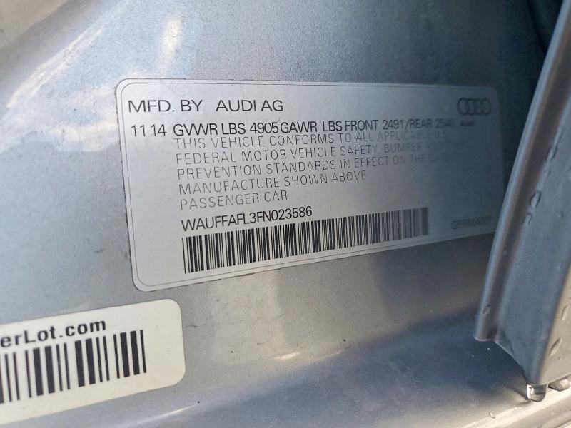 59396596 :رقم المزاد ، WAUFFAFL3FN023586 vin ، 2015 Audi A4 مزاد بيع