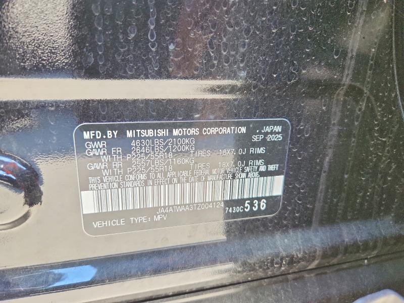Aukcja sprzedaży 2026 Mitsubishi Eclipse Cross, vin: JA4ATWAA3TZ004124, numer aukcji: 60214766