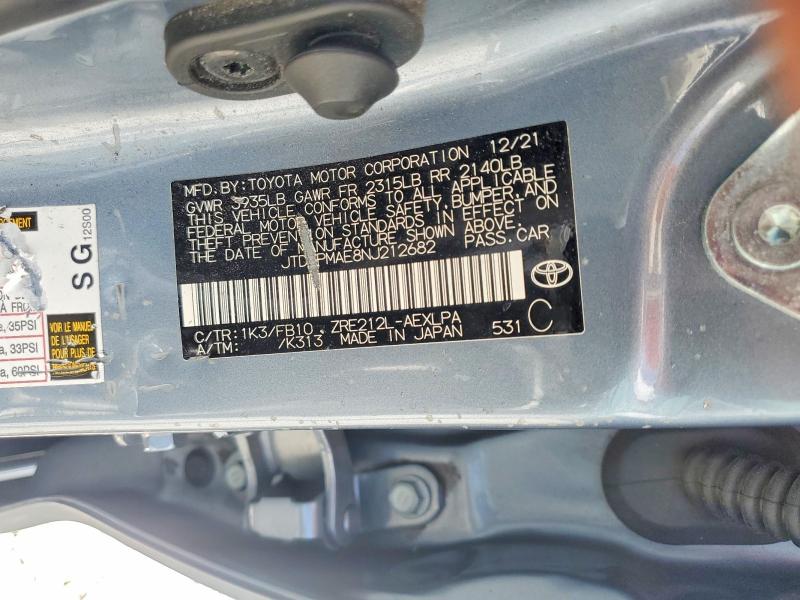 Aukcja sprzedaży 2022 Toyota Corolla, vin: JTDEPMAE8NJ212682, numer aukcji: 61949556