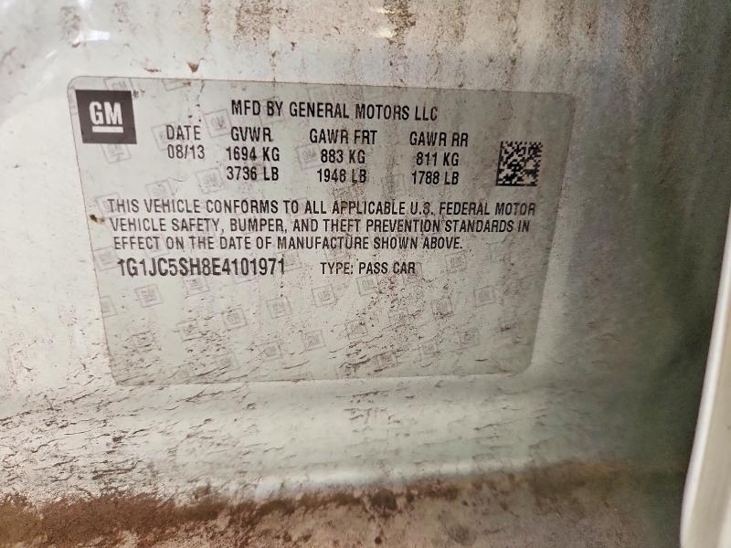 2014 Chevrolet Sonic მანქანა იყიდება აუქციონზე, vin: 1G1JC5SH8E4101971, აუქციონის ნომერი: 58607506