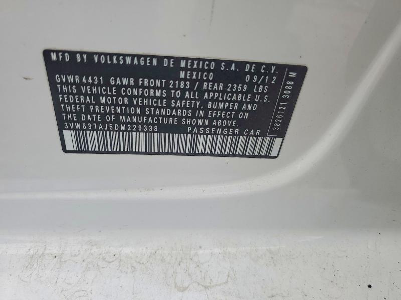 Продажа на аукционе авто 2013 Volkswagen Jetta, vin: 3VW637AJ5DM229338, номер лота: 62496546