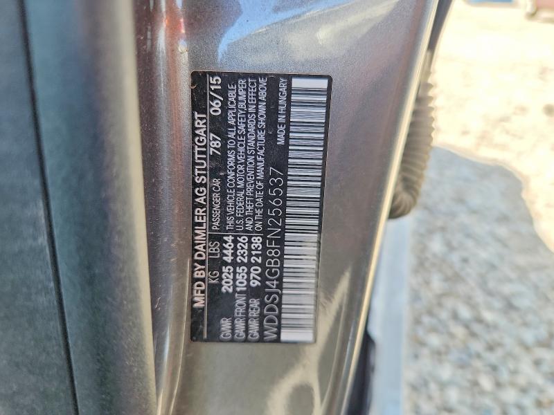 59639896 :رقم المزاد ، WDDSJ4GB8FN256537 vin ، 2015 Mercedes-benz Cla مزاد بيع