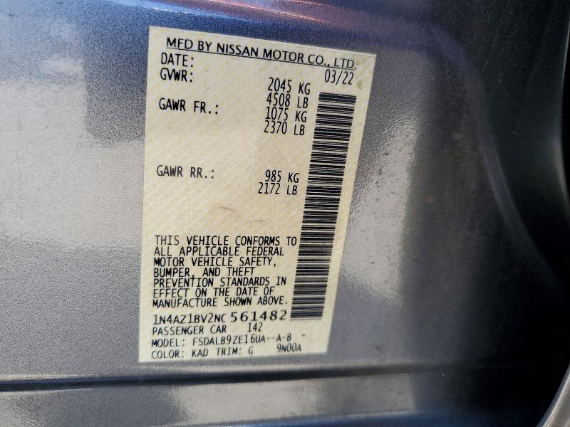 Продажа на аукционе авто 2022 Nissan Leaf, vin: 1N4AZ1BV2NC561482, номер лота: 60068176